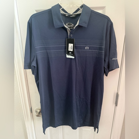 Travis Mathew Other - Travis Mathew Navy Short-Sleeve Performance Polo w/ Subtle Stripe